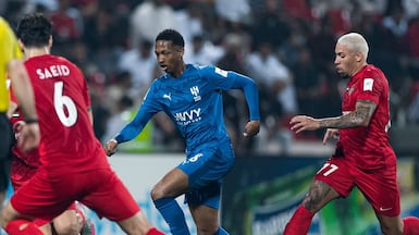 Al Hilal, in blue, could find no way past Shabab Al Ahli in Dubai. Photo: Al Hilal Saudi Club