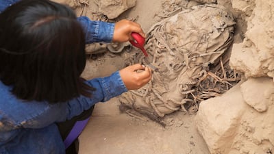 Archaeologists believe the children and adults were sacrificed in honour of a prominent figure, whose mummy was found in late 2021, so that they could accompany him in the afterlife. AFP