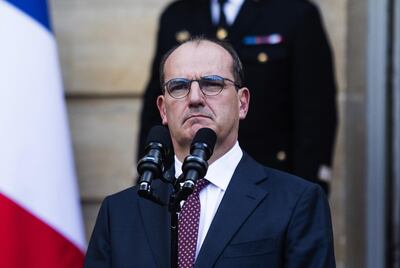 Jean Castex, France’s new prime minister, pauses during a handover ceremony at the Hotel de Matignon, the official residence of the French prime minister, in Paris, France, Bloomberg