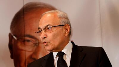 This photo taken on June 3, 2012 shows former Egyptian prime minister Ahmed Shafiq addressing a press conference in Cairo. Mohammed Abed / AFP