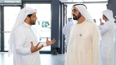 Mohammed bin Rashid visits Dubai Arena and learns about the first covered pavilion in the region. WAM