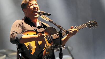 Mumford and Sons performing at the du Arena in Abu Dhabi. Pawan Singh / The National