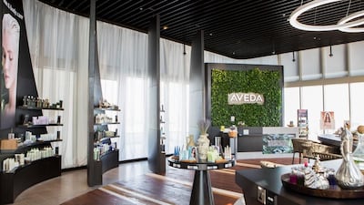The roomy interior of the new Aveda Lifestyle Salon & Spa at Dubai’s The Galleria Mall Courtesy Aveda Lifestyle Salon & Spa