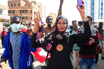 Sudanese protesters rally against military rule in the capital Khartoum on January 17, 2022. AFP
