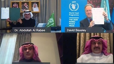 King Salman Relief Centre signs an agreement with the World Food Program to prevent famine and malnutrition in Yemen. SPA
