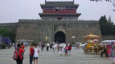 Most of the monuments tourists flock to see have been rebuilt from ruins. Above, a rebuilt area in the city of Shanhaiguan.