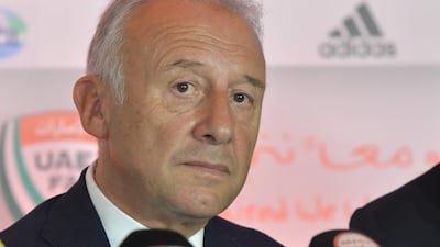 Alberto Zaccheroni attends the press conference to confirm his appointment as UAE manager. Giusepppe Cacace / AFP