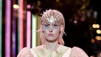 Schiaparelli's 2019 Spring-Summer Haute Couture collection fashion show in Paris, on January 21, 2019. AFP