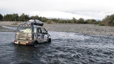 The river was deeper than we thought, Nogoonnuur, Mongolia. Courtesy William Harbidge