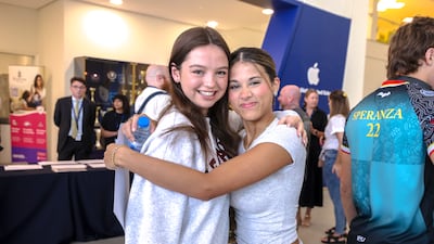 Evie Beetham and Laura Annon are all smiles after getting their results