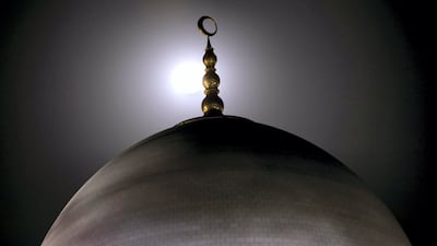 The moon during a partial lunar eclipse, as seen in Abu Dhabi