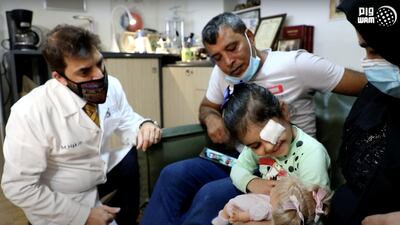 Sama's parents take her to see a specialist to have a prosthetic eye made, after hers was severely damaged in the Beirut Port blast. Wam