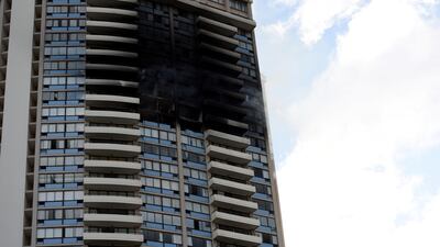 The Marco Polo apartment building after a fire broke out in it in Honolulu, Hawaii. Hugh Gentry / Reuters
