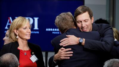 Jared Kushner, right, senior adviser to former president Donald Trump, spoke about the Abraham Accords at the America First Policy Institute in Washington. Reuters