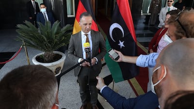 German Foreign Minister Heiko Maas in Tripoli on Thursday. AFP