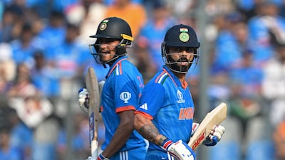 India's Shubman Gill, left, and Virat Kohli missed out on deserving centuries in Mumbai. AFP