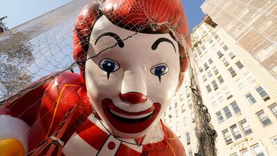 The original Ronald McDonald balloon made its first public appearance at the Macy's store located in the Dallas Galleria, appearing alongside the Baby Shamu balloon flying high above the mall's famed ice-skating rink. AFP