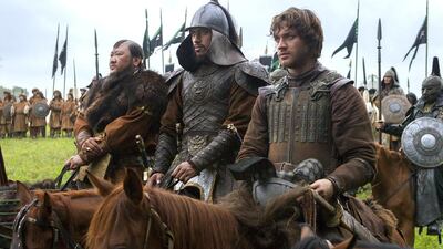 From left: Benedict Wong, Uli Latukefu and Lorenzo Richelmy in a scene from Netflix's Marco Polo. Phil Bray for Netflix