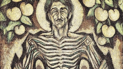 'Starving Sadequain', 1.22 x 1.8 metres, oil on canvas, 1968, by Sadequain.