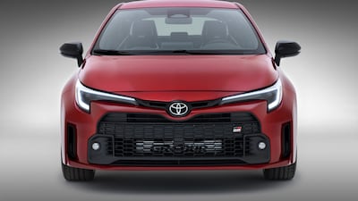 The new GR Corolla at rest.