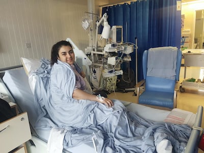 Ana Diamond in hospital following health complications she encountered once out of prison and back in the UK. Photo: Ana Diamond