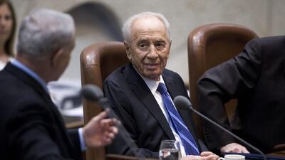 Shimon Peres was taken to hospital on 13 September 2016 after suffering a stroke and is conscious and in stable but serious condition. EPA/ABIR SULTAN