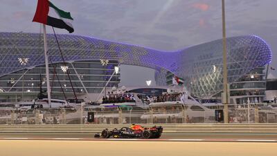 Red Bull's Dutch driver Max Verstappen drives at the Yas Marina Circuit in Abu Dhabi on Sunday. AFP