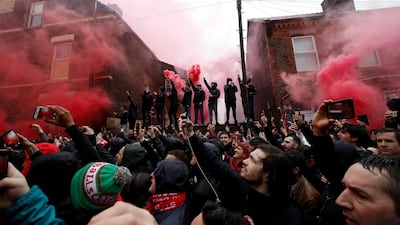 Liverpool fans outside the stadium before the match. Carl Recine / Reuters