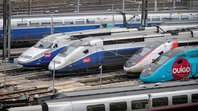 TGV trains (high speed train) are parked at a SNCF depot station in Charenton-le-Pont near Paris. Reuters