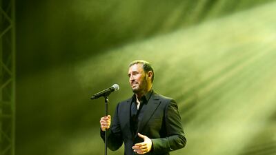 Iraqi singer Kadim Al Sahir will bring his signature balladry for three concerts in Muscat. Khushnum Bhandari / The National