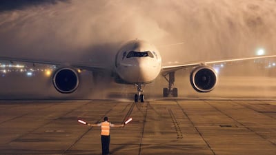 The airplane carrying two million doses of AstraZeneca/Oxford vaccines against the coronavirus disease from India lands at Galeao Air Base in Rio de Janeiro, Brazil. Reuters