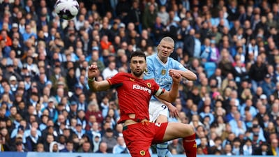 Manchester City's Erling Haaland scores their fourth goal. Action Images
