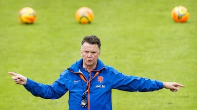 Netherlands coach Louis van Gaal conducts a training session in Hoederloo, the Netherlands, on May 15, 2014, in preparation for the Fifa World Cup in Brazil. Koen van Weel / EPA