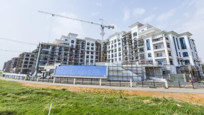 Ansam, which is located on the west side of Yas Island, is nearing completion with facade glazing and internal fit out in full swing ahead of handover this year. Courtesy Aldar