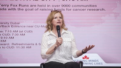 Judith Fox’s talk at the Canadian University of Dubai was timed to coincide with the run in Dubai. Courtesy Canadian University Dubai