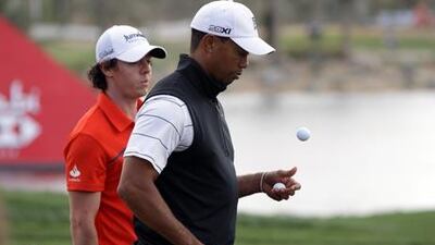 Tiger Woods and Rory McIlroy played nine holes at the course yesterday.