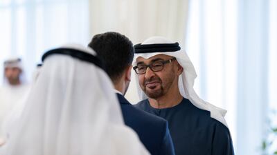 President Sheikh Mohamed has wished Saudi Arabia success after it became the sole bidder for the 2034 Fifa World Cup. Photo: UAE Presidential Court