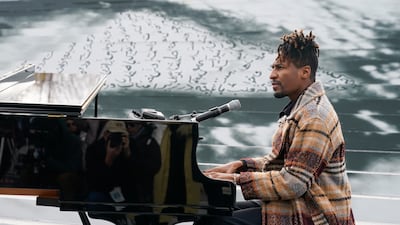 Batiste performs during the press preview at Franklin D Roosevelt Four Freedoms State Park. AP