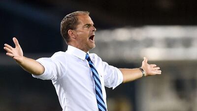 Inter Milan’s Frank de Boer looks less than pleased during his side’s 2-0 loss to Chievo at Marcantonio Bentegodi Stadium in Verona, Italy, on Sunday, August 21, 2016. Giuseppe Cacace / AFP