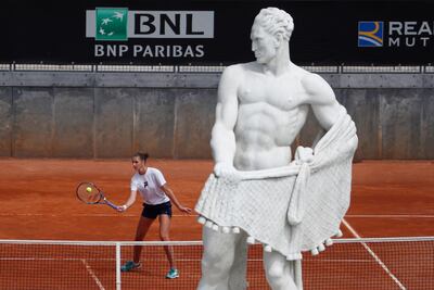 World No 9 Karolina Pliskova during a training session at the Italian Open on Tuesday, May 11. Reuters