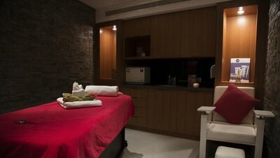 The treatment room at Balance Spa in the Novotel Dubai, Al Barsha, Dubai. Rebecca Rees for The National
