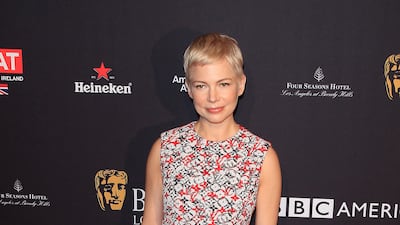 In monogrammed Louis Vuitton at the British Academy of Film and Television Arts tea party in Los Angeles on January 6, 2018. EPA