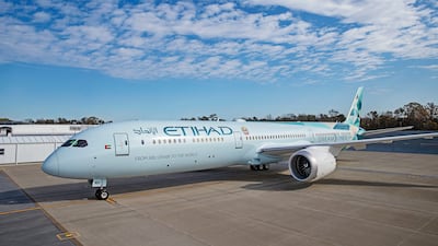 Etihad Airways' net-zero flight for last year's Cop27 was operated on its Boeing 787 Greenliner. Photo: Etihad