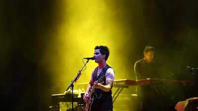 Stereophonics perform at the Dubai Media City Amphitheatre on Friday. Satish Kumar / The National