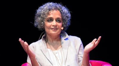 Arundhati Roy, author and political activist involved in human rights and environmental causes, gestures during the presentation of her book The Ministry of Utmost Happiness at the Parco della Musica Auditorium in Rome, Italy, 12 June 2017. EPA
