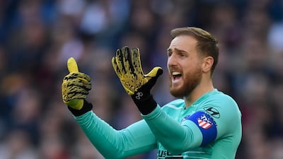 Atletico Madrid's Jan Oblak during the match against Real Madrid at the Santiago Bernabeu. AFP