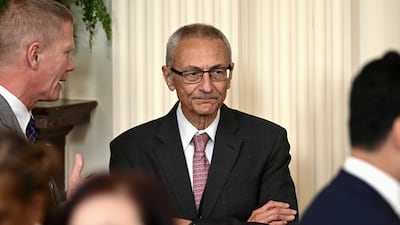 New US climate envoy John Podesta attends a meeting at the White House in Washington. AFP