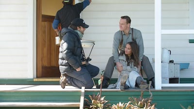From left, Derek Cianfrance, Michael Fassbender and Alicia Vikander. Davi Russo / DreamWorks