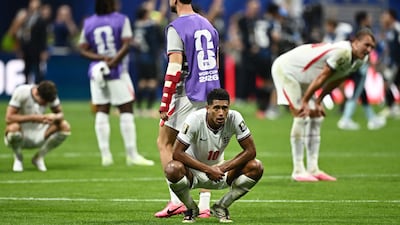Dejected England midfielder Jude Bellingham after the match. Reuters