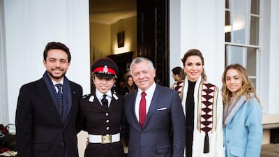 The Jordanian Royal Family visit Sandhurst for Princess Salma's graduation ceremony. Queen Rania / Facebook